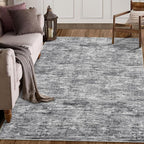 RUGSREAL Living Room Area Rug 9x12 Machine Washable Rug Non-Slip Stain Resistant Modern Abstract Bedropm Rug Contemporary Accent Floor Carpet for Dining Room Solid Area Rug for Home Office, Ivory/Grey
