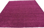 Unique Loom Solid Shag Collection Area Rug (8' Square, Eggplant Purple)