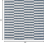 Unique Loom Outdoor Striped Collection Area Rug - Striped (6' 1" Square Blue/Ivory)