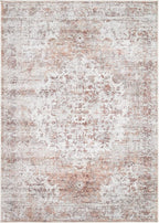 Bloom Rugs Washable Non-Slip 9' x 12' Rug - Ivory/Blush Traditional Area Rug for Living Room, Bedroom, Dining Room, and Kitchen - Exact Size: 9' x 12'