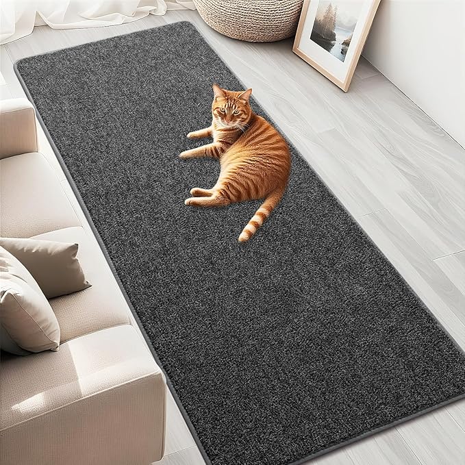 HQAYW 2x6 Soft Runner Rug for Hallways, Thickened Memory Foam Small Throw Bedside Rugs for Bedroom Living Room, Low Pile Washable Non Slip Carpet for Teens Kids Nursery Dorm Decor, Dark Grey