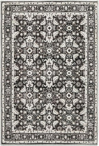WITSHOCK Washable 2x3 Entryway Area Rug: Soft Non-Slip Backing Washable Rugs Vintage Flower Boho Accent Small Rugs for Bedroom, Kitchen, Bathroom, Nursery Entrance,Black