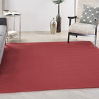 Nourison Home Nourison Essentials Brick Red 5' x Square Area Rug - Easy Clean, Non Shedding, Bed Room, Living Room, Dining Room, Kitchen (5' x Square)