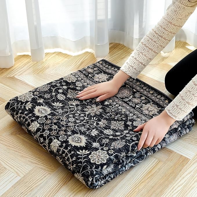 Area Rugs 4x6,Boho Vintage Oriental Washable Rugs,Collapsible Area Rug for Bedroom, Entryway, Kitchen, Bathroom