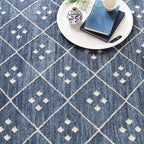 Dash & Albert Kota Indigo Handwoven Wool Rug, 2.5 X 8 Feet, Blue Geometric Pattern