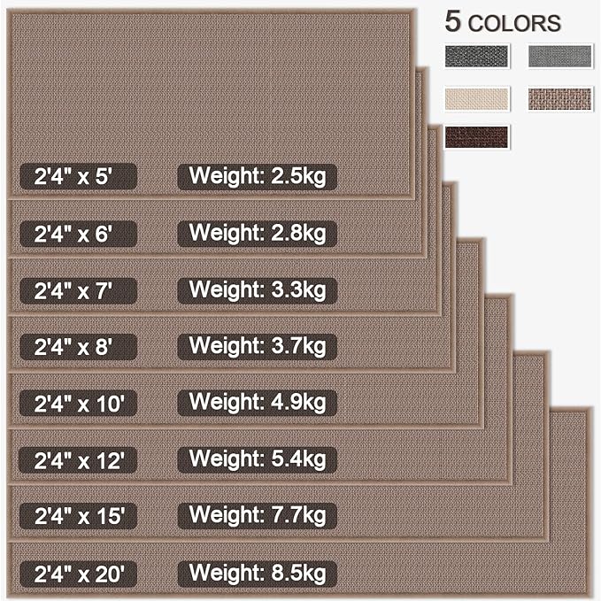 GOYLSER Washable Runner Rug with Rubber Backing, Absorbent Hallway Long Floor Runner Carpet, Laundry Room Mat Floor Runner, Light Brown