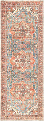 Keen Home Design 2x7 Rug - Machine Washable Runner Rug with Non-Slip Backing, Ideal for Hallway, Entryway, Kitchen, Laundry Room - Vintage, Easy Clean, Durable, Low Pile Rug - (2'6" x 7')