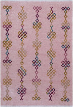 Alfa Rich 4x6 Light Pink Washable Area Rugs for Living Room Bedroom Kitchen Girls Decor Cotton Rug