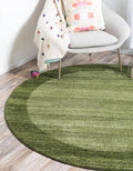 Rugs.com Angelica Collection Rug – 8 Ft Round Light Green Medium Rug Perfect for Kitchens, Dining Rooms