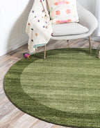 Rugs.com Angelica Collection Rug – 8 Ft Round Light Green Medium Rug Perfect for Kitchens, Dining Rooms