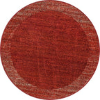 Rugs.com Angelica Collection Rug – 4 Ft Round Terracotta Medium Rug Perfect for Kitchens, Dining Rooms