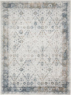 Nourison Home Astra Machine Washable Ivory Blue 5'3" x 7' Area Rug - Easy Clean, Non Shedding, Bed Room, Living Room, Dining Room, Kitchen (5' x 7')