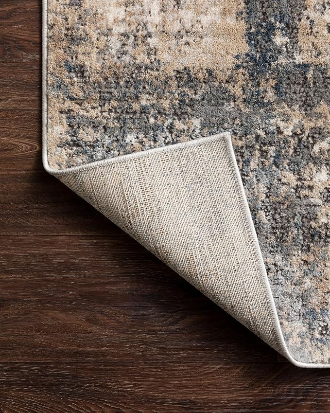 Loloi Teagan Collection TEA-08 Ivory/Mist 9'-9" x 13'-6" Area Rug, Large, Soft Neutral Rug, High-Traffic for Living Room, Bedroom, Home Office, Dining Area