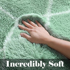 ONASAR Rugs for Living Room Bedroom, 5x8 Washable Fluffy Sage Green and White Area Rug, Geometric Boho Soft Plush Shaggy Floor Carpets for Nursery Kids Girls Boys Teen Dorm Home Decor Aesthetic
