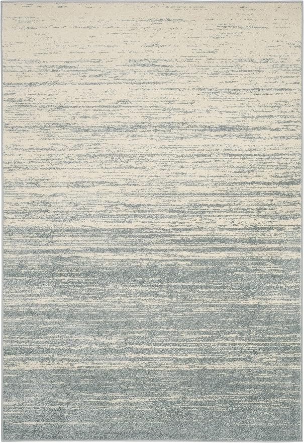 SAFAVIEH Area Rug 4x6 - Adirondack Collection - Slate & Cream, Modern Ombre Design, Non Shedding & Easy to Clean, Ideal for Living Room, Bedroom, Office, Dining Space (ADR113T)