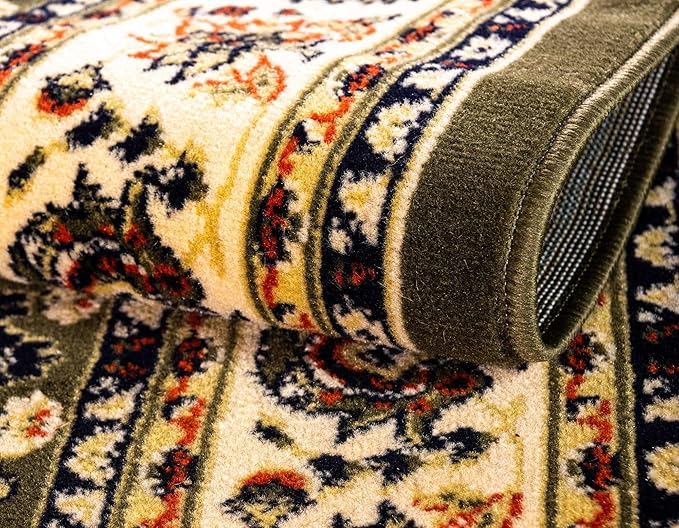 Unique Loom Sialk Hill Collection Area Rug - Washington (5' 3" x 8' Rectangle Green/Hunter Green)