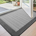 LUMI Inside Door Mat for Entry 20"x32", Absorbent, Dirt Trapper, Low Profile Thin, Non Slip Mats with Rubber Backing, Ideal for Indoor, High Traffic, Garage, Entrance, Classic Grey