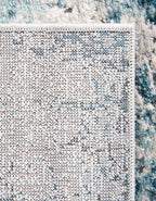 Rugs.com Leipzig Collection Rug – 5 Ft Square Blue Low-Pile Rug Perfect for Living Rooms, Kitchens, Entryways
