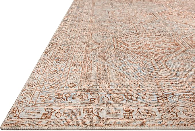 Loloi Chris Loves Julia Jules Collection JUL-04 Tangerine/Mist 2'-0'' x 5'-0'', .13" Pile Height, Accent Rug