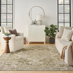 Nourison Home Astra Machine Washable Ivory Green 6'7" x 9' Area Rug - Easy Clean, Non Shedding, Bed Room, Living Room, Dining Room, Kitchen (7' x 9')