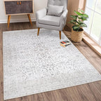 Bloom Rugs Washable Non-Slip 10x14 Rug - Beige/Off White Traditional Bordered Area Rug for Living Room, Bedroom, Dining Room, and Kitchen - Exact Size: 10' x 14'