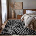 Rugshop Boho Black Tribal Area Rug 5x7 Modern Indoor Carpet for Living Room, Bedroom, or Entryway – Non-Shedding, Low Pile Geometric Design 5' x 7'