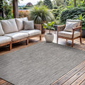 CAMILSON Outdoor Rug 10x14 Modern Area Rugs for Large Indoor and Outdoor Patios and Porches - Waterproof, Washable, Non-Shedding, Easy-to-Clean Outside Carpet (10 x 14, Solid - Silver Gray)