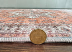 GLN Rugs Traditional Collection - Machine Washable Area Rug, Traditional Washable, Non Slip, Low Pile Chenille Rug, Living Room, Bedroom, Kitchen Rug (8' x 10' Terra/Multicolor)
