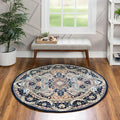 Unique Loom Narenj Collection Area Rug - Glasgow (5' 3" Round Navy Blue/Blue)