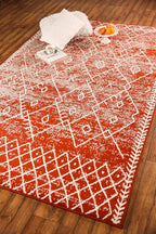 Furnish my Place Trellis Pattern Rug - 5 ft. x 8 ft, Rust, Bohemian Rug with Transitional Design