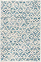 Dash and Albert Melange Diamond Machine Washable Area Rug - 6' x 9' Blue - Diamond Accent Rug - Anti-Slip Backing, Lightweight, Machine Washable, High Traffic Areas Kitchen, Mudroom, Laundry Room