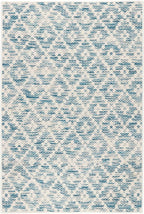 Dash and Albert Melange Diamond Machine Washable Area Rug - 4' x 6' Blue - Diamond Accent Rug - Anti-Slip Backing, Lightweight, Machine Washable, High Traffic Areas Kitchen, Mudroom, Laundry Room