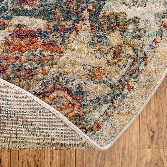 Unique Loom Isabella Collection Area Rug - Adjani (5' 1" x 8' Oval, Ivory/ Beige)