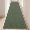 BEQHAUSE Hallway Runner Rugs 2x8, Hallway Rug Non-Slip Washable(Rolled-Up NO Creases), Runner Rug Absorbent Stain Resistant Hall Rug Carpet Runner, Entryway Rugs Floor Mat Laundry Room Rugs, Green