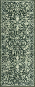 KILOCOCO Hallway Runner 2x5 Kitchen Runner Rug Printed Vintage Floral Washable Non-Slip Runners for Hallways Laundry Room Rugs Distressed Boho Rug Runners for Bedroom, Green