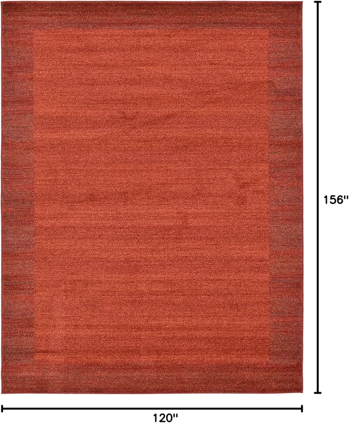 Rugs.com Angelica Collection Rug – 10' x 13' Terracotta Medium Rug Perfect for Living Rooms, Large Dining Rooms, Open Floorplans