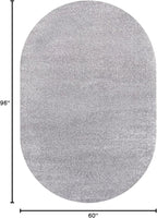 Eyely UES100A-5OV Supersoft Haze Solid Low-Pile Indoor Area Rug, Coastal, Bohemian, Minimalist, Classic, Casual for Bedroom,Kitchen,Living Room,Non Shedding,Easy-Washing, Gray, 5 X 8 Oval