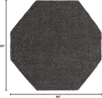 Unique Loom Solid Shag Collection Area Rug (8' Octagon, Graphite Gray)