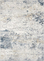 Area Rug Living Room Rugs - 10x12 Large Soft Indoor Neutral Modern Abstract Low Pile Washable Rug Carpet for Bedroom Dining Room Farmhouse Home Office - Beige Blue