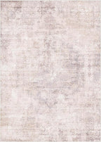 Modern Pink and Grey 5x7 Area Rugs for Bedroom - Abstract Living Room Rug, for Dining Room Under Table, Washable, Non Slip & Soft, Medallion Distressed Print Pattern