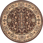 Unique Loom Sialk Hill Collection Area Rug - Washington (4' 1" Round Brown/Black)