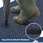 BEQHAUSE Dirt Trapper Door Mat 36" x 60", Non-Slip Washable Doormats Entrance Mat, Dirt Resistant and Absorbent Welcome Mat, Low Profile Floor Mats for Front Back Door and Entryway, Blue