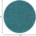 Unique Loom Solid Shag Collection Area Rug (4' 1" Round, Deep Aqua Blue)