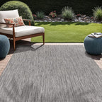 Beverly Rug Indoor Outdoor Rug 9x12, Washable Outside Carpet for Patio, Deck, Porch, Solid Modern Area Rug, Water Resistant, Silver Gray