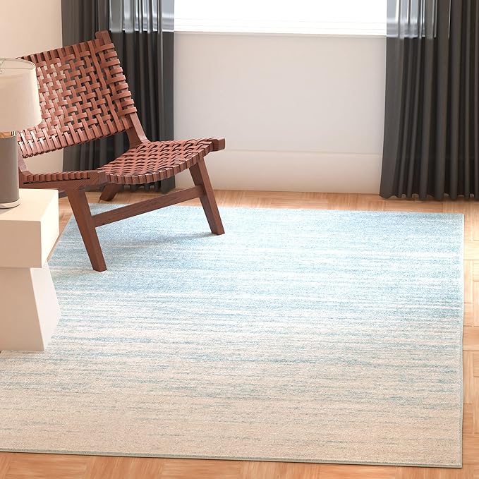 SAFAVIEH Area Rug 10x14 - Adirondack Collection - Large - Aqua & Ivory, Modern Ombre Design, Non Shedding & Easy to Clean, Ideal for Living Room, Bedroom, Office, Dining Space (ADR113J)
