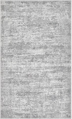Washable Area Rug: 3x5 ft Abstract Small Rugs for Entryway Kitchen Living Room Bedroom - Non Slip Modern Neutral Carpet Indoor Front Door - Vintage Grey
