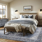 Bedsure 8x10 Area Rugs for Living Room, Machine Washable Rugs, Non-Slip Backing, Non-Shedding, Vintage Low Pile Easy Care Throw Carpet for Bedroom Dining Room, Grey