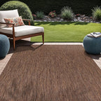 Beverly Rug Indoor Outdoor Rug 6x9, Washable Outside Carpet for Patio, Deck, Porch, Solid Modern Area Rug, Water Resistant, Gold Brown