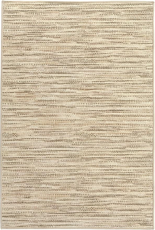 Dash & Albert Clay Natural Machine Washable Rug, 3 X 5 Feet, Natural Stripe Pattern