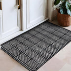 Rugshop Bohemian Stripe Lines Washable Non Slip Area Rug 2' x 4' Black